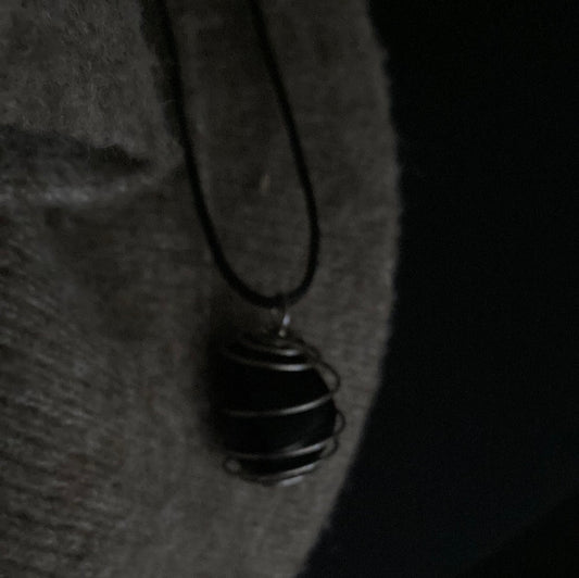 Black obsidian necklace