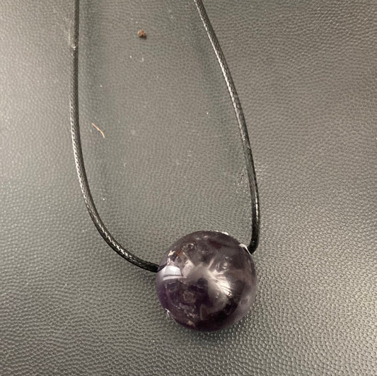 Amethyst ball necklace