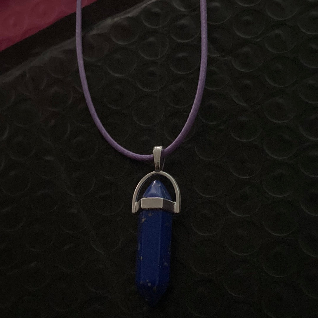 Lapis lazuli bullet necklace