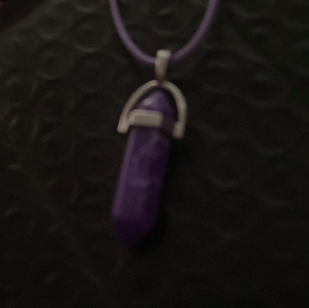 Purple turquoise bullet necklace